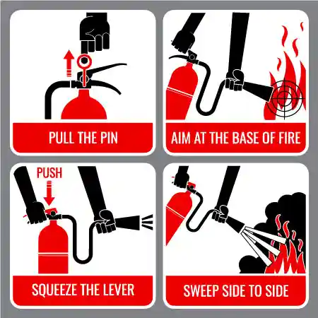איך להשתמש במטף לכיבוי שריפות